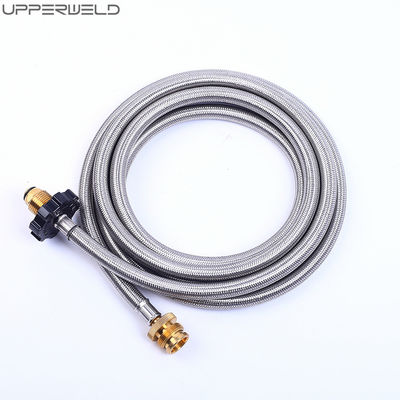 Adaptador de manguera de propano de pozo de incendio de gas licuado trenzado de acero inoxidable para estufa de campamento