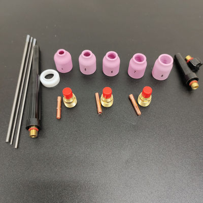 18pcs de aluminio boquilla de colleta cuerpo aislador de electrodos TIG soldadura de antorcha Kit de consumibles