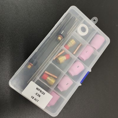 18pcs de aluminio boquilla de colleta cuerpo aislador de electrodos TIG soldadura de antorcha Kit de consumibles