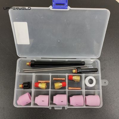 18pcs de aluminio boquilla de colleta cuerpo aislador de electrodos TIG soldadura de antorcha Kit de consumibles