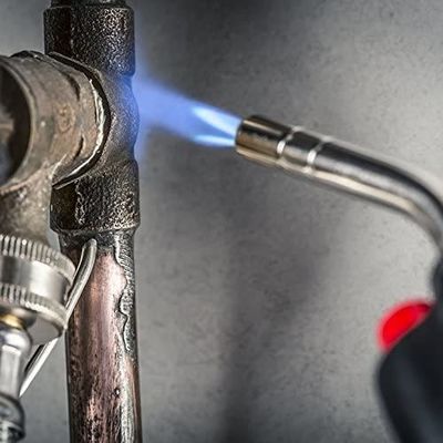 Torch de soldadura de gas propano con encendido de disparo con quemador de cuello corto y encendido fácil por empuje