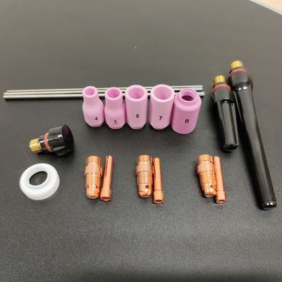 0.28KG de aluminio boquilla de colgante cuerpo aislante de electrodos TIG de soldadura de antorcha de consumo Kit para WP-17/18/26 13N 18pcs