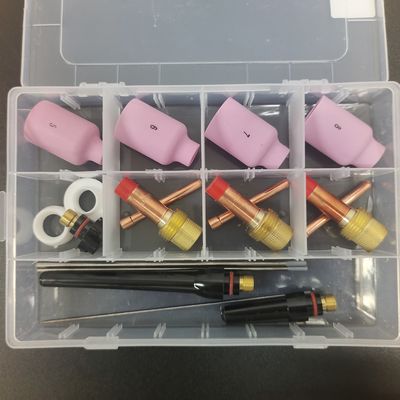 WP-17/18/26 Kit de consumibles de antorchas de soldadura TIG para electrodos de 1,6 mm/2,4 mm/3,2 mm 18 piezas