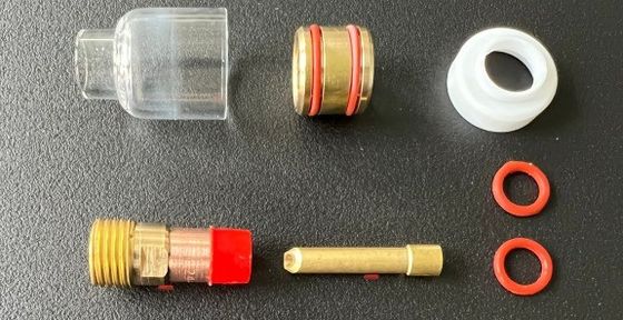 Accesorios TIG Kit de boquilla transparente 53GQ Adaptador de lentes de gas Collet de cuña para soldadura transparente