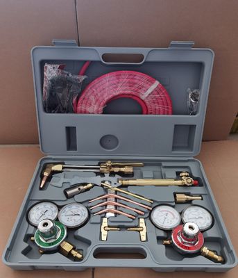 Kit de antorchas de corte de soldadura con regulador de gas de acetileno y oxígeno de latón con manguera doble de 15 pies