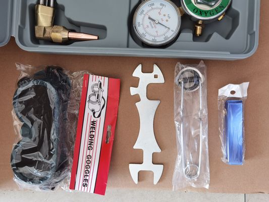 Kit de antorchas de corte de soldadura con regulador de gas de acetileno y oxígeno de latón con manguera doble de 15 pies
