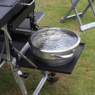 Mesa de acampada de aluminio multifuncional para cocinar fácilmente y cocinar en actividades al aire libre