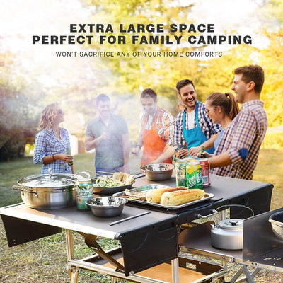 Moderno diseño de camping mesa de cocina con armario de almacenamiento caja de papel blanco método de paquete