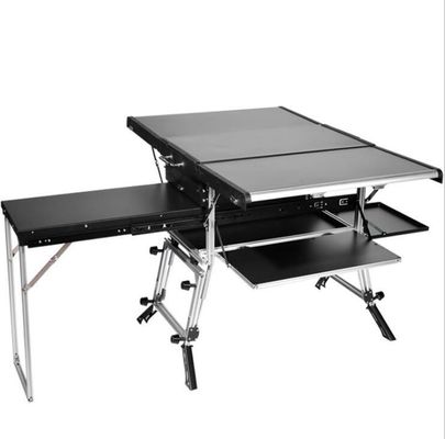 Mesa de acero inoxidable plegable de aluminio para cocina portátil en automóvil o casa