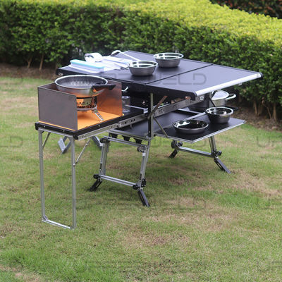 Mesa de acero inoxidable plegable de aluminio para cocina portátil en automóvil o casa