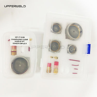 Apoyo de OBM WP17 18 26 53NQ Accesorios de soldadura Tig con lente de gas Recoger y boquilla clara