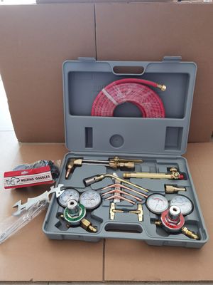 Kit de corte de soldadura Regulador de gas de oxígeno acetileno con manguera doble y boquilla de corte