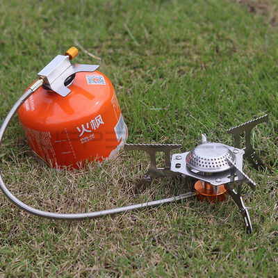 Mini estufa de acampada de acero inoxidable estufas plegables de propano butano con estufa de transporte