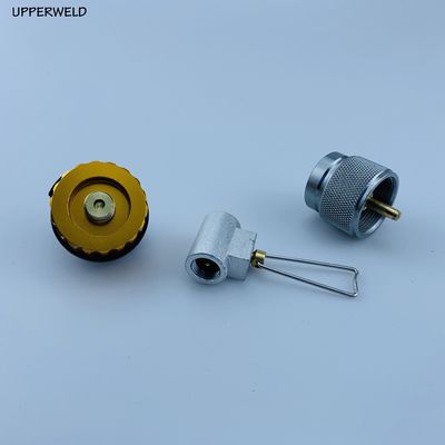 Adaptador de entrada de tanque pequeño de propano exterior para quemadores amarillos de horno de campamento de barbacoa