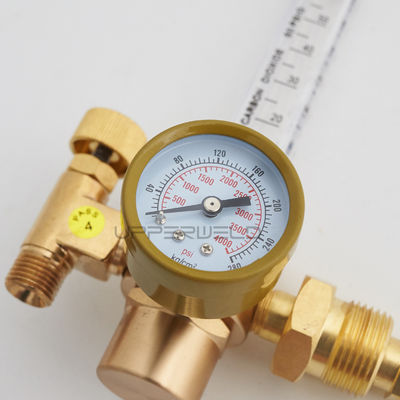 Regulador de gases de argón de CO2 de una sola etapa TIG MIG Medidor de flujo 0-4000 psi Medidor de presión
