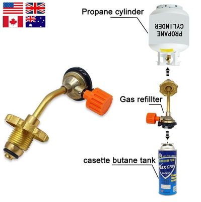 Adaptador de depósito de gas para cilindros de llenado y válvulas de cilindros de gas de butano