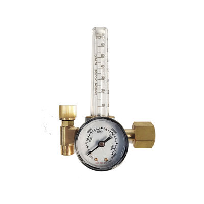 Mini regulador de gases industriales de flujo de CO2/argon con construcción de latón amarillo
