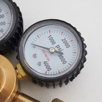Regulador de nitrógeno de alta presión de latón con manómetro de presión de gas y conexión de entrada CGA580