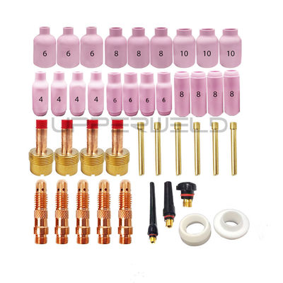 31PCS TIG Saldado antorcha Lente de gas de botones Kit de copa de cerámica para WP-17/18/26 Gran tamaño