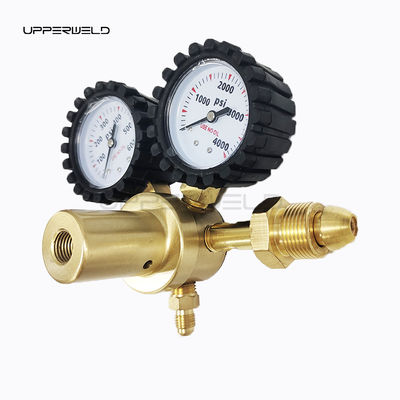 Regulador de nitrógeno de latón 0-600PSI CGA580 Medidor de presión de gas de conexión de entrada para depuración de HVAC