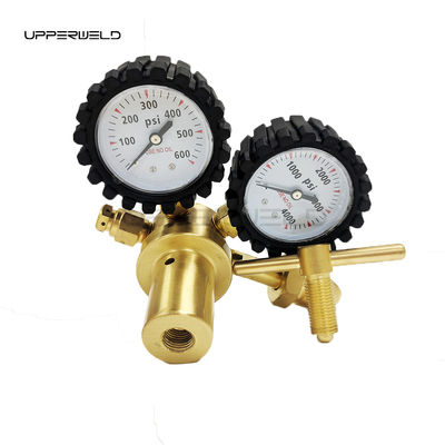 Regulador de nitrógeno de latón 0-600PSI CGA580 Medidor de presión de gas de conexión de entrada para depuración de HVAC