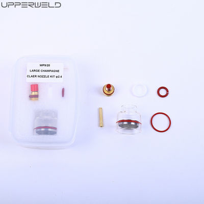 Lente de gas de Stubby 10 Taza de cristal de pirra Kit de boquilla transparente para WP-17/18/26 Torch de soldadura Tig