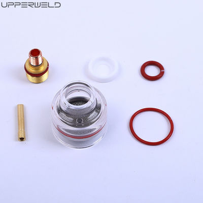 Lente de gas de Stubby 10 Taza de cristal de pirra Kit de boquilla transparente para WP-17/18/26 Torch de soldadura Tig