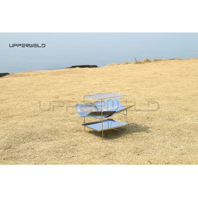 Grill plegable ultraligero exterior de combustible de madera acabado limpio para barbacoa portátil