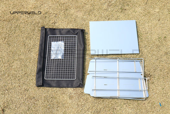 Grill plegable ultraligero exterior de combustible de madera acabado limpio para barbacoa portátil