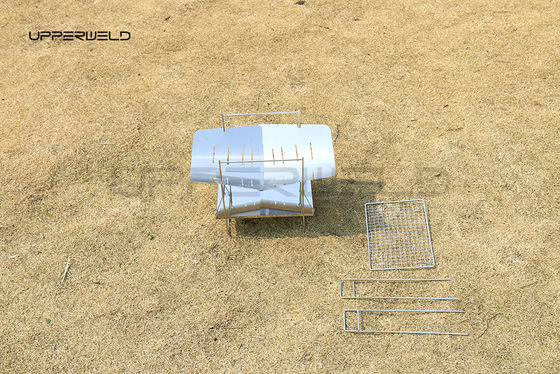 Grill plegable ultraligero exterior de combustible de madera acabado limpio para barbacoa portátil
