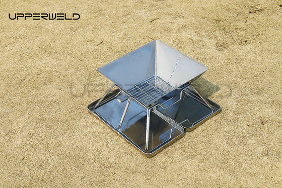 2 kg de acabado limpio de madera portátil de acampada de carbono plegable estufa de parrilla para viajes al aire libre