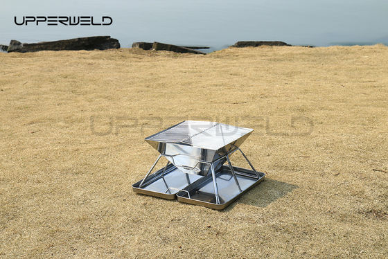 2 kg de acabado limpio de madera portátil de acampada de carbono plegable estufa de parrilla para viajes al aire libre
