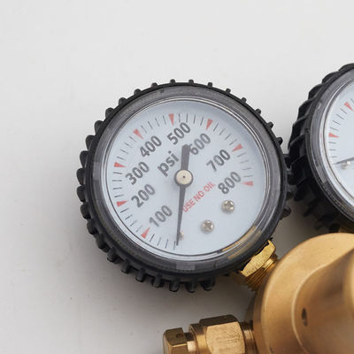 Soporte personalizado ODM Reducidor de gas de latón con presión de entrega de 800 PSI y doble medidor