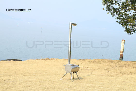Estufas de madera para acampar de acero inoxidable y tubo de chimenea de 3,5 pulgadas incluidas
