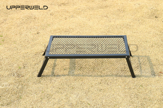 Grill de fuego de campamento plegable negro Grill de campamento portátil pesado para acampar al aire libre