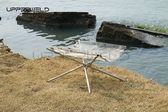 Fuego de acero inoxidable para acampar al aire libre con acabado no oxidante y diseño portátil