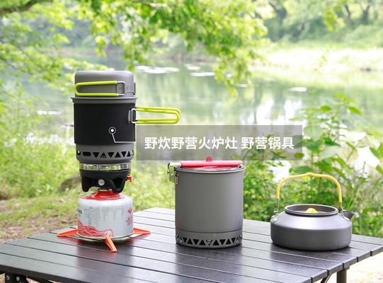 Potas y sartenes portátiles para acampar para cocinar en horno de gas integrado en viajes al aire libre