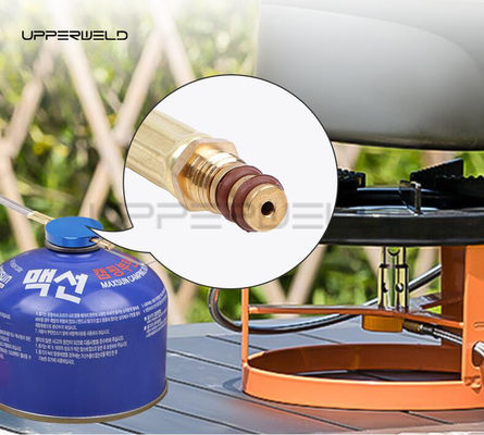 Acero inoxidable para acampar cilindro de gas conector quemador adaptador de estufa para mochilería