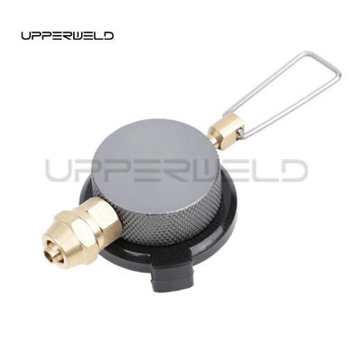 Caseta de estufa de gas de una pieza negra Conector de tanque de gas de regulación de válvula Adaptador de estufa de válvula