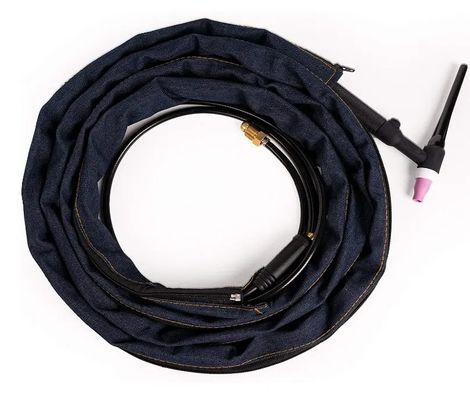 Protección de soldadura chaqueta de denim azul resistente al fuego para cubierta de cable TIG antorcha de soldadura