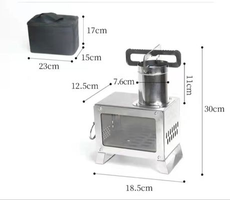 Estufas de leña de escritorio compactas y duraderas para acampar 23*15*17cm