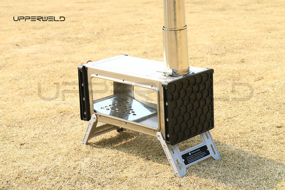 Horno de calefacción portátil de leña de acero inoxidable estufa de campamento para exteriores