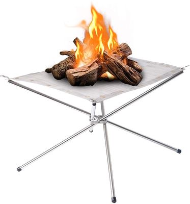 Fuego de mesa de hierro de acero colapsado Fuego de malla de acero para acampar patio trasero y jardín