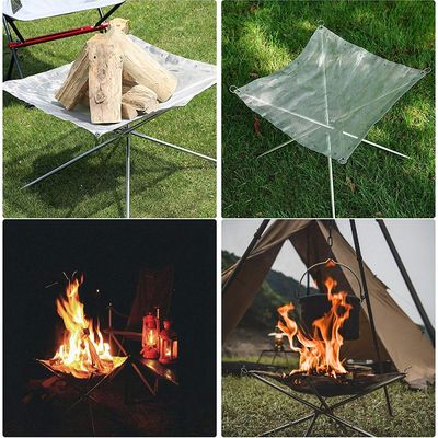 Fuego de mesa de hierro de acero colapsado Fuego de malla de acero para acampar patio trasero y jardín