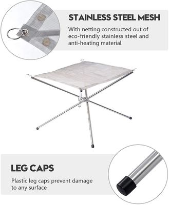 Fuego de mesa de hierro de acero colapsado Fuego de malla de acero para acampar patio trasero y jardín