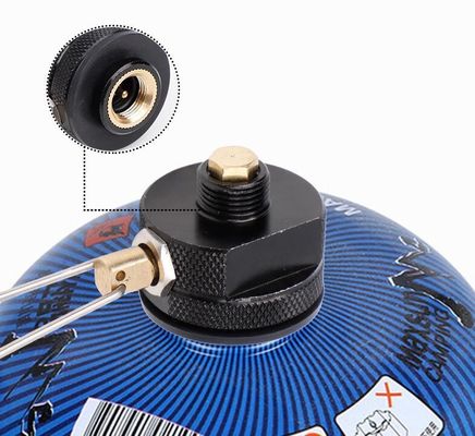 Apoyo personalizado OBM Camping Negro Naranja Estufas Quemadoras de tanque de propano Adaptador de recarga