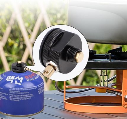 Apoyo personalizado OBM Camping Negro Naranja Estufas Quemadoras de tanque de propano Adaptador de recarga