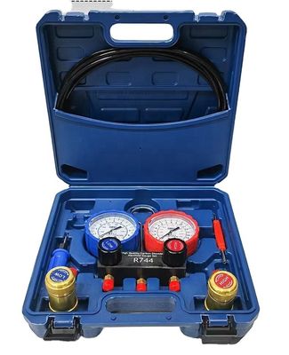 R744 Tecnología de compresión de aire Conjunto de calibrador de múltiple para la fluoración del refrigerante 744