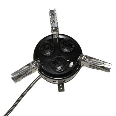 Estufas de gas para barbacoa al aire libre con tres cabezas de aerosol Mini quemador de campamento plegable portátil