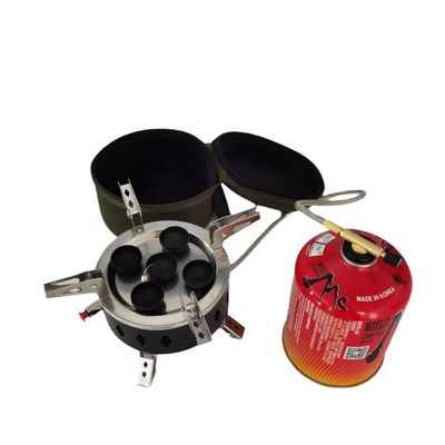 Estufas de gas para barbacoa al aire libre con tres cabezas de aerosol Mini quemador de campamento plegable portátil